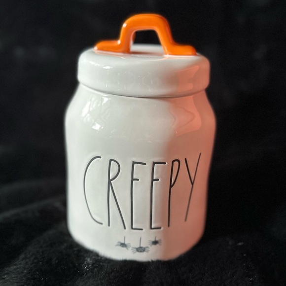 CREEPY “spiders” 🇺🇸 white baby canister/ orange handle New unused - Picture 1 of 6